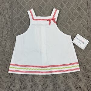 Hartstrings Baby Rickrak Sleeveless Woven White Top ~ 24M